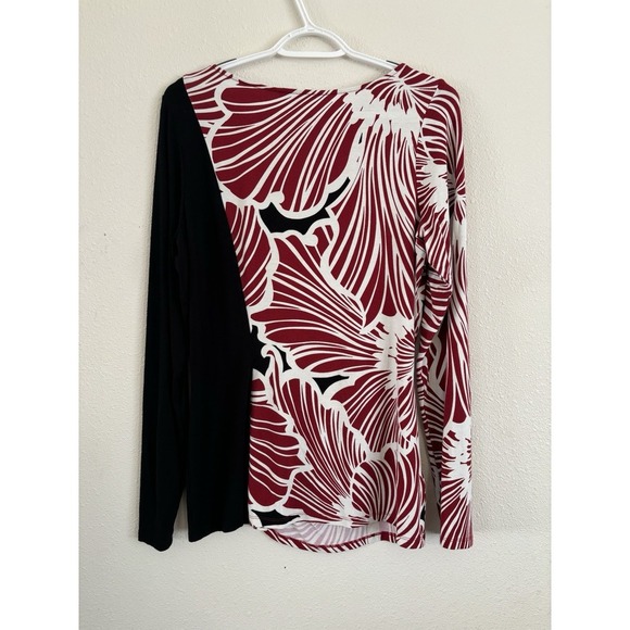 Women's Tommy Bahama Long Sleeve Shirt Top Large Unique Pattern Runched Side - Picture 3 of 7